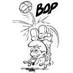 Dibujo para colorear Colorear Pitufo jugando Futbol