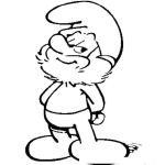 Dibujo para colorear Papa Pitufo Panzon para colorear
