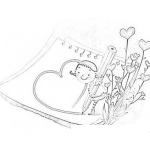 Dibujo para colorear Carta De Amor Para Colorear Pintar E Imprimir
