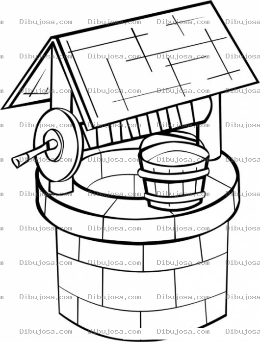 Dibujo para colorear Dibujo De Un Pozo Para Colorear Online Pintar E Imprimir