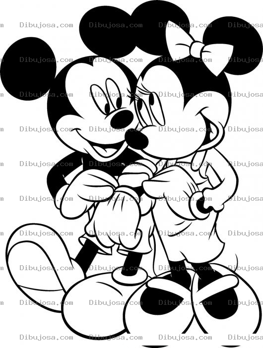 Dibujo para colorear Coloring Mickey and Minnie Mouse