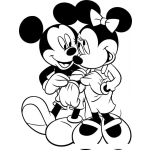 Dibujo para colorear Coloring Mickey and Minnie Mouse