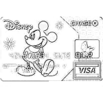 Dibujo para colorear Chase Visa Mickey Mouse Disney Credit Card Coloring Page Para Colorear
