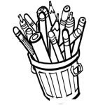 Dibujo para colorear Dibujo Para Colorear Bote lleno De Lapices Y Crayones De Cera