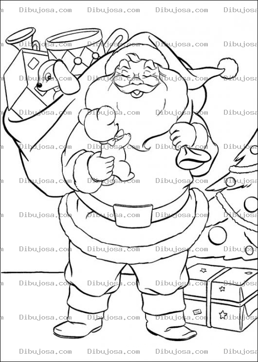 Dibujo para colorear Colorear A Santaclos En El Arbol De Navidad