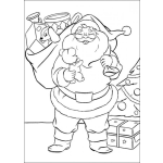 Dibujo para colorear Colorear A Santaclos En El Arbol De Navidad