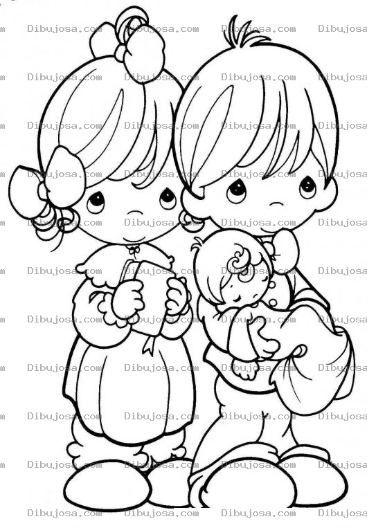 Dibujo para colorear Colorear Bautizo De Bebe De Precious Momments