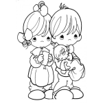 Dibujo para colorear Colorear Bautizo De Bebe De Precious Momments