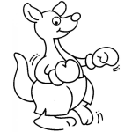 Dibujo para colorear Colorear Canguro Boxeador Con Guantes De Box
