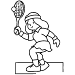 Dibujo para colorear Colorear Dibujo De Tenista Con Raquera De Tennis