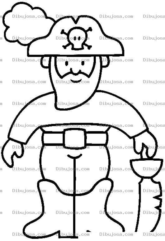 Dibujo para colorear Colorear Pirata Infantil