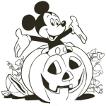 Dibujo para colorear Colorear Mickey en Calabaza