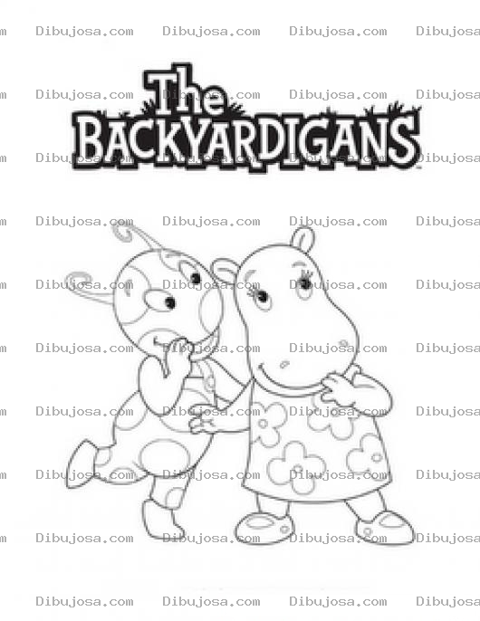 Dibujo para colorear Colorear A Yunicua Y A Tairon De Los Backyardigans