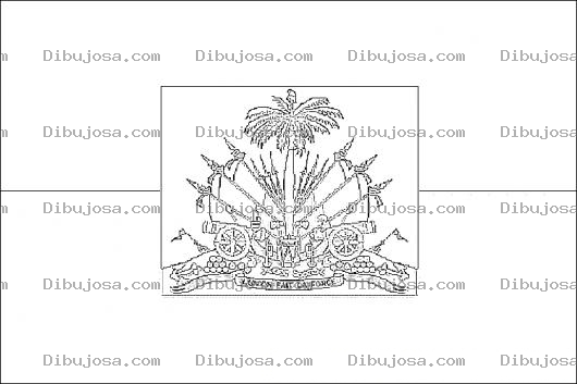Dibujo para colorear Colorear Bandera De Haiti