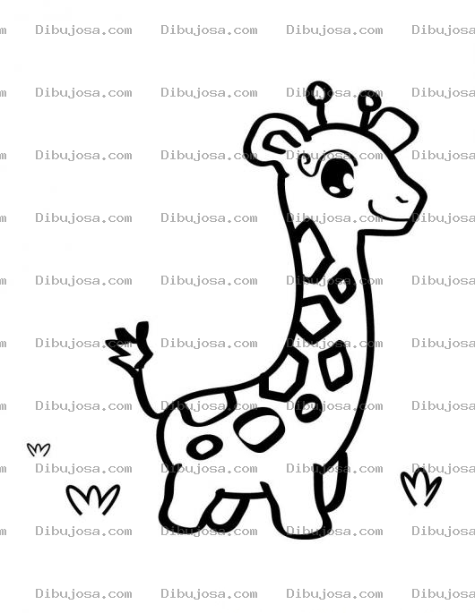 Dibujo para colorear Colorear Jirafa Bebe
