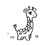 Dibujo para colorear Colorear Jirafa Bebe