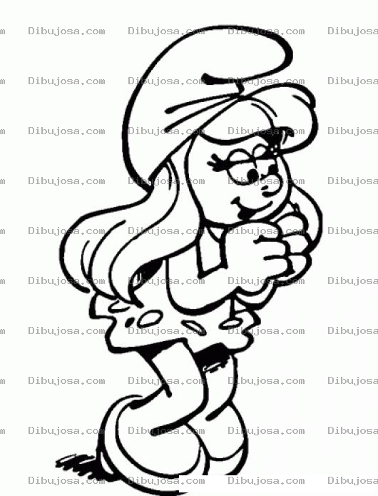 Dibujo para colorear Colorear Pitufina Aplaudiendo dibujos pitufina