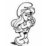 Dibujo para colorear Colorear Pitufina Aplaudiendo dibujos pitufina