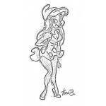 Dibujo para colorear Colorear A Pitufina En Vestido Corto