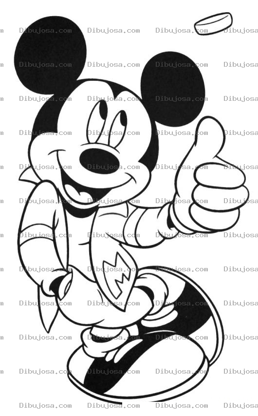 Dibujo para colorear Colorear a Mickey tirando una moneda