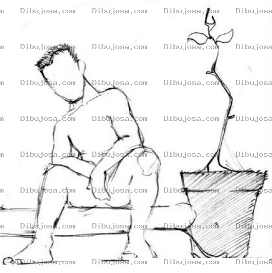 Dibujo para colorear Colorear Hombre Deprimido Y Triste Con Una Gran Depresion