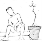 Dibujo para colorear Colorear Hombre Deprimido Y Triste Con Una Gran Depresion