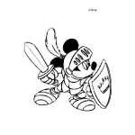 Dibujo para colorear Colorear a Mickey con armadura de caballero medieval mickey caballero