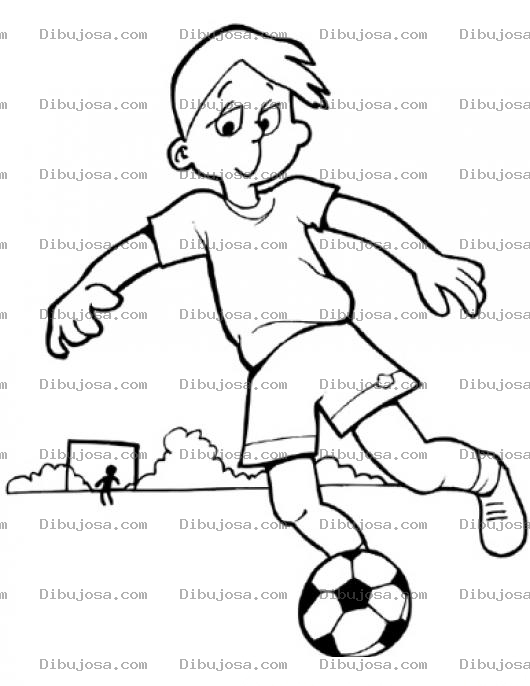 Dibujo para colorear Colorear Dibujo De Muchacho Jugando Futbol