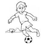Dibujo para colorear Colorear Dibujo De Muchacho Jugando Futbol