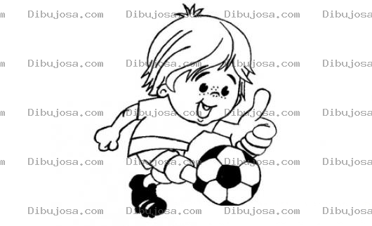 Dibujo para colorear Colorear Chiquillo Pateando Balon De Fut