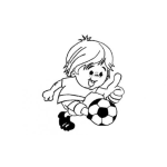 Dibujo para colorear Colorear Chiquillo Pateando Balon De Fut