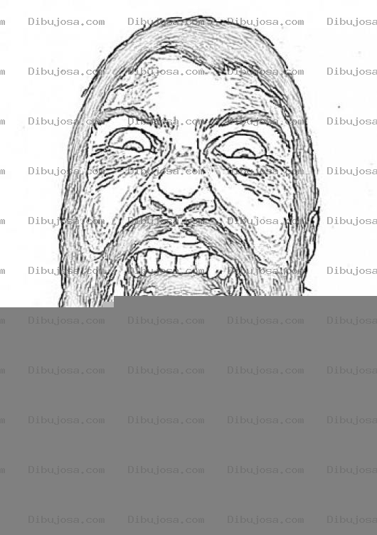Dibujo para colorear Colorear Loco Barbudo Desesperado
