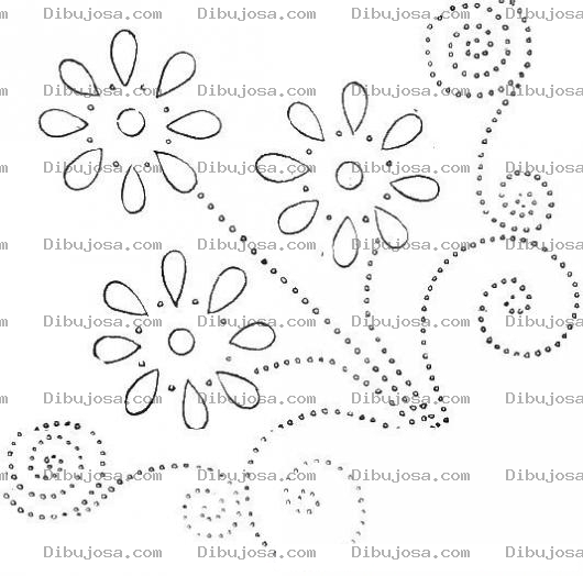 Dibujo para colorear Colorear Margaritas Punteadas