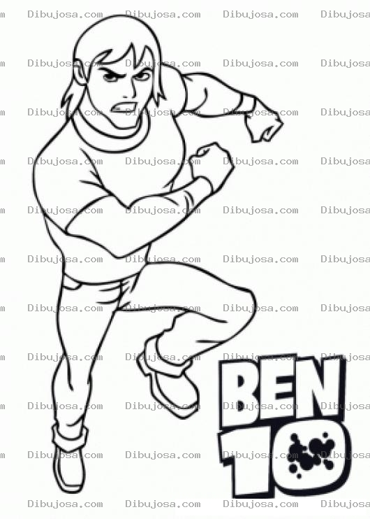 Dibujo para colorear Colorear A Ben 10 Fuerte