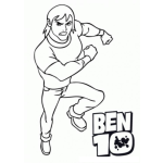 Dibujo para colorear Colorear A Ben 10 Fuerte