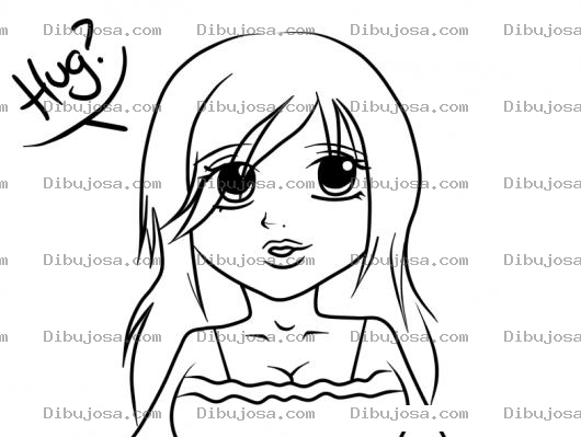Dibujo para colorear Colorear Chica Preguntando Si Quieres Un Abrazo