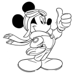 Dibujo para colorear Colorear a Mikeymouse de Aviador