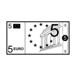 Dibujo para colorear Billete De 5 Cinco Euros Para Colorear Y Pintar