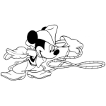 Dibujo para colorear Pintar a Mickey Mouse de Vaquero