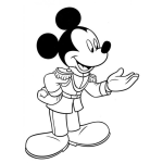 Dibujo para colorear Colorear a Mickey mouse vestido de Principe