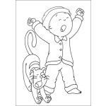 Dibujo para colorear Caillou con su pijama