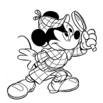 Dibujo para colorear Colorear a Mickey vestido de Detective