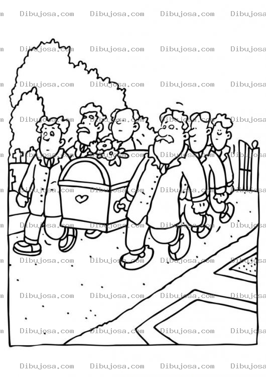 Dibujo para colorear Dibujo De Un Entierro Y Funeral Para Colorear