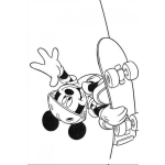 Dibujo para colorear Colorear a Mickey Mouse en Patineta