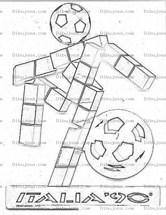 Dibujo para colorear Colorear Dibujo Del Mundial De Futbol De Italia 90