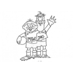 Dibujo para colorear Colorear A Tip Y A Tap Mascotas Del Mundial De Futbol Alemania 74
