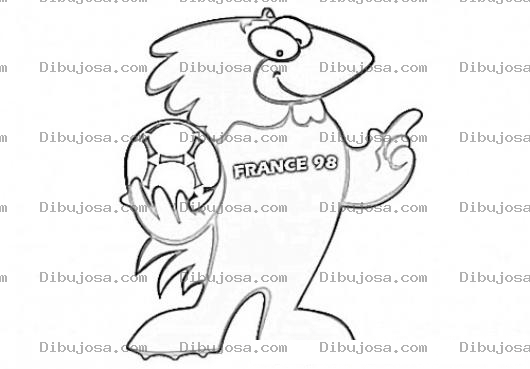 Dibujo para colorear Mascota Del Mundial De Francia 98 Dibujo Del Gallo Footix Para Colorear E Imprimir
