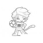 Dibujo para colorear Colorear A Zakumi Mascota Del Mundia De Futbol Southafrica 2010