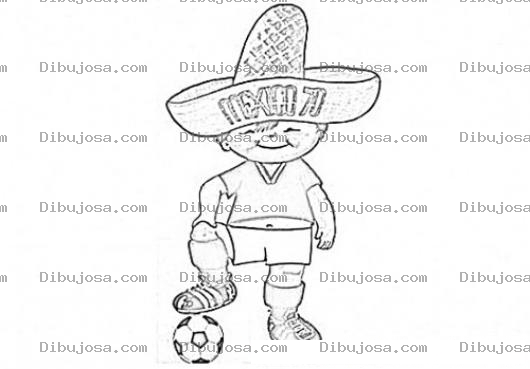 Dibujo para colorear Colorear A Juanito Mascota Del Mundial De Mexico 70