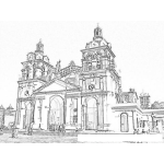 Dibujo para colorear Dibujo De La Catedral De Cordoba Argentina Para Colorear